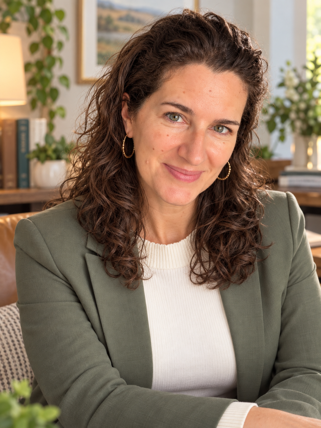 Jessica Gaffney in a warmly lit office